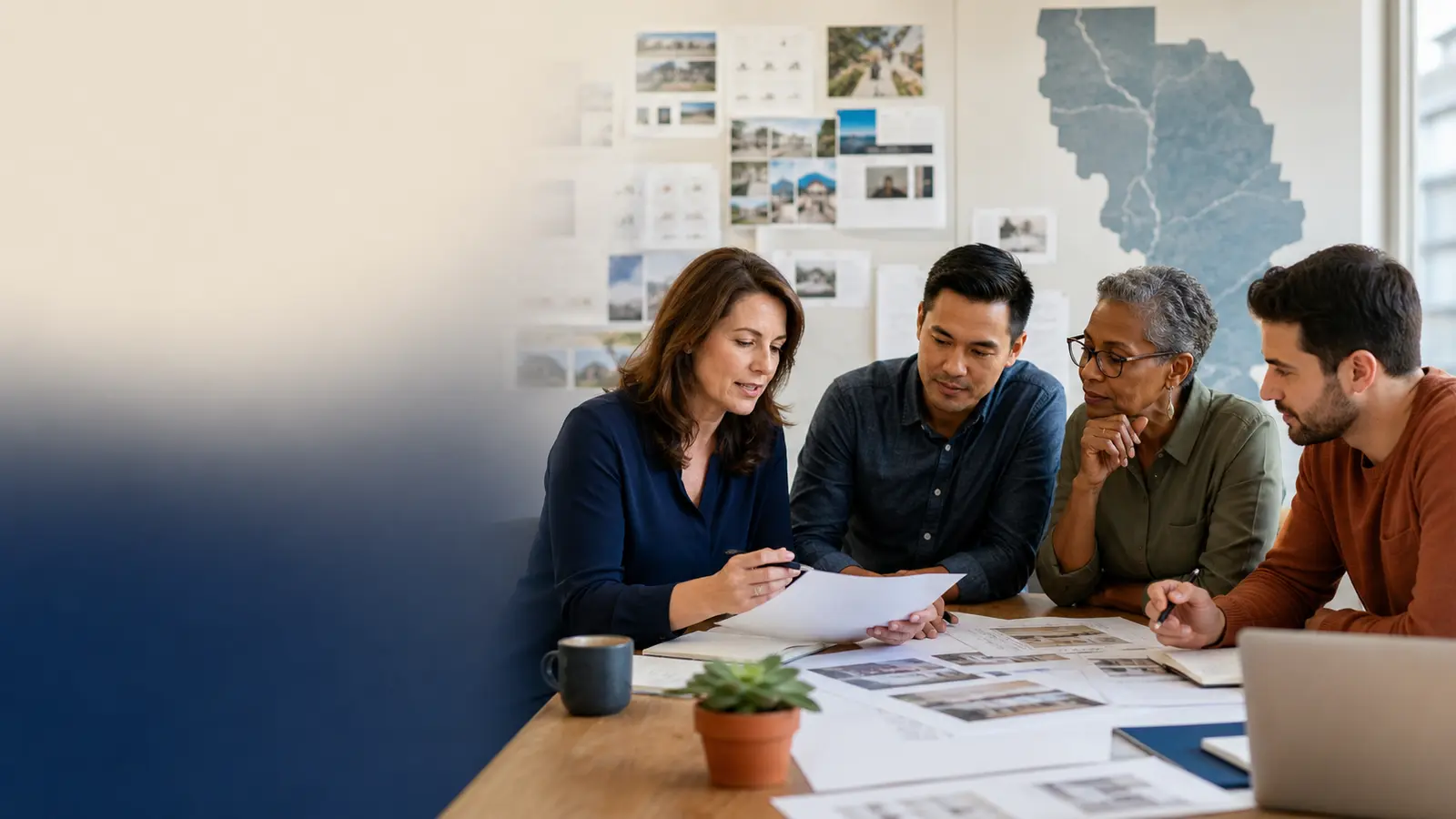 Mortgage knowledge team reviewing housing research
