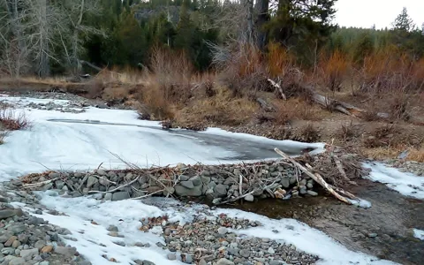 ਸਰਦੀਆਂ ਵਿੱਚ Alpine Meadows ਦੀ Bear Creek.