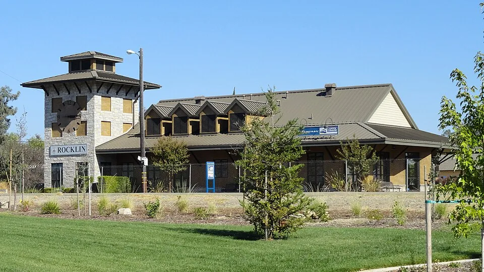The train station and Chamber of Commerce building in Rocklin.