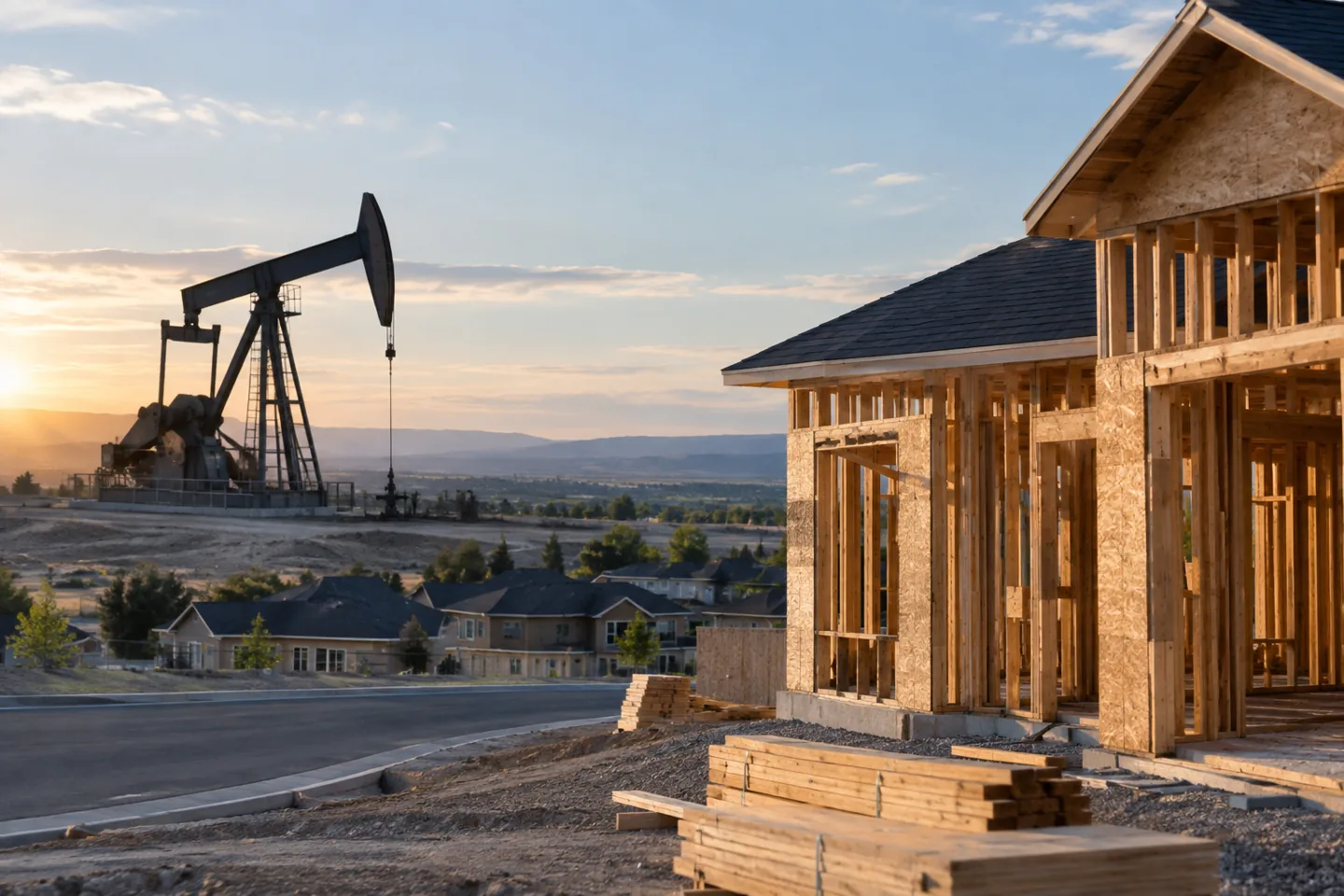 Illustrative editorial image about Oil fell almost 5.5%, but a 5.23% long bond kept housing cautious